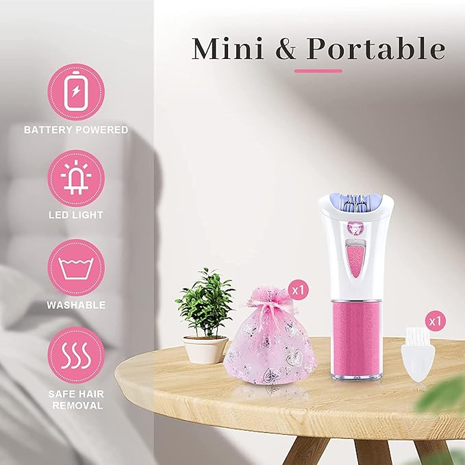 Glabrouse Skin Epilator, Epilators Hair Removal for Facial, Epilators with LED Light, Cordless Hair Removal Device, Epilator for Women, Facial Hair Removal for Bikini Arm Legs Armpits-VivaGrace Women