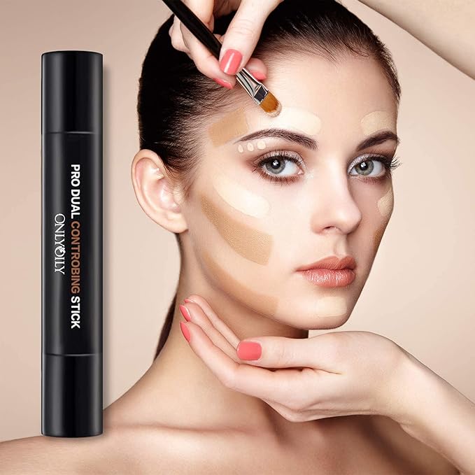 Double-End Contour Highlighter Stick Contour Stick, Face Highlighter, Contour Makeup Contouring Sticks Cream Concealer (4)-VivaGrace Women