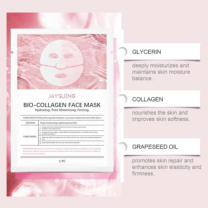 Retinol Collagen Face Mask – Korean Tightening Hydrogel Overnight Mask, Deep Moisturizing & Elasticity Boost, Long-Lasting Hydration & Brightening Skin (Deep Hydrating Mask)-VivaGrace Women