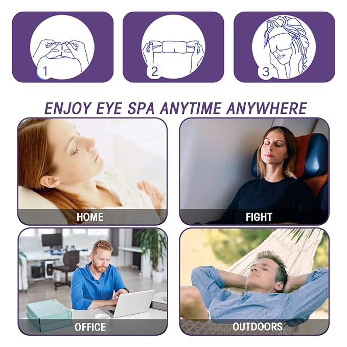 Steam Eye Masks for Dry Eyes, Heated Eye Mask Reduce Puffiness & Dark Circles, Hydrate & Soothe Tired Eyes, Travel Essentials, Business Trip, Party Favors, Lavender 20 Packs-VivaGrace Women