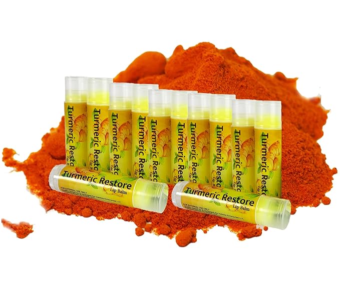 Turmeric Lip balm | Turmeric Restore | Natural Lip Balm | Organic Lip Balm | Natural Lip Balm | Lip Moisturizer | 100% Natural Ingredients | Habbie Beauty Supplies (6 Pack)-VivaGrace Women