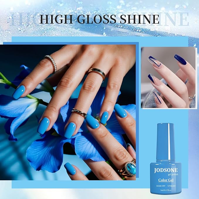 JODSONE Same Color Same Bottle 32 Colors Gel Nail Polish with U V Light Soak Off Glitter Base Top Matte Coat Manicure Salon Home DIY-VivaGrace Women