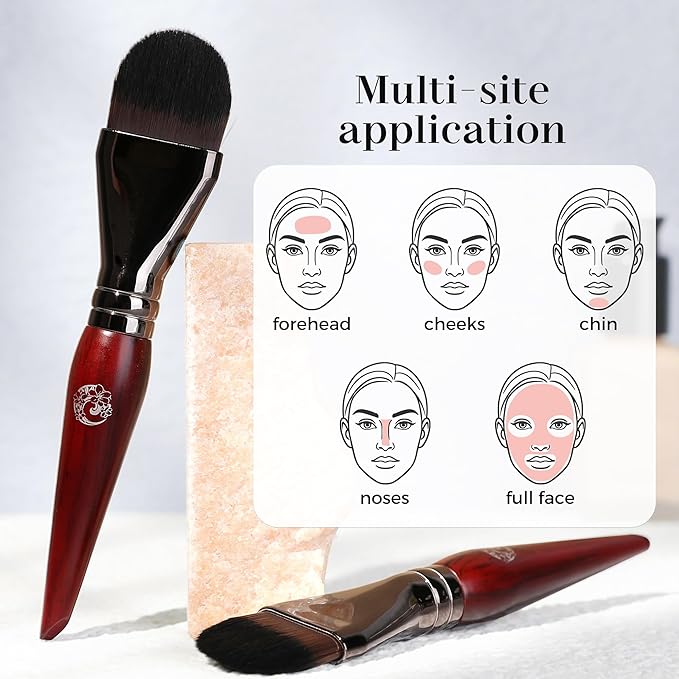 ENERGY Foundation Brush for Liquid Makeup DIY Facial Mask Premium Soft Bristles Contour Face Brush for Blending Liquid, Cream, Eye Mask, Under Eye Concealer Vegan Flat Cosmetic Makeup Tool-VivaGrace Women