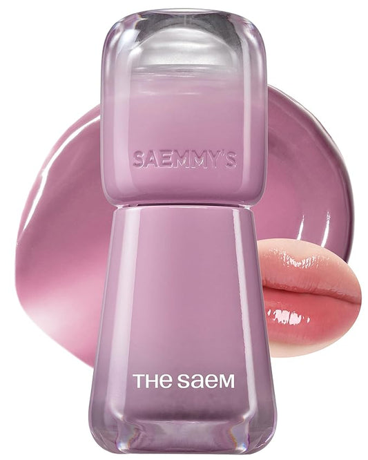 THESAEM Saemmy's Ade Shot Tint - Korean Lip Tint, Water Gel Lip Stain with Plump Glowy Moisturizing Finish, Buildable Radiant Gloss, Long-Lasting Comfort, 0.1 fl.oz. (08 Oat Grape)-VivaGrace Women