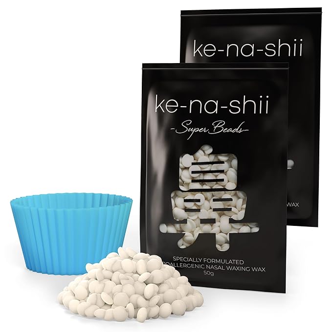 Kenashii Super Beads | Nose Waxing Wax | Specially Formulated | Hypoallergenic | Melting Pot Included | Medical Grade Silicone | Fast, Safe, Ridiculously Satisfying Nose and Ear Hair Removal-VivaGrace Women