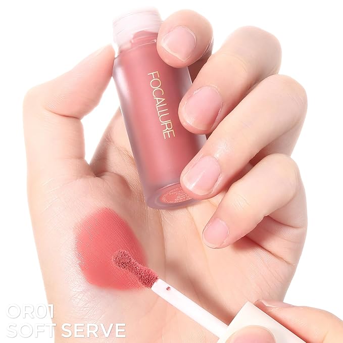 FOCALLURE Silky Cream Liquid Blush,Leaving a Matte Dewy Makeup Look,Easy to Apply and Create a Natural Flush,Long Lasting and Lightweight Cheek Blush Face Makeup,SOFT SERVE-VivaGrace Women