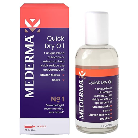Mederma Quick Dry Oil, Scar and Stretch Mark Treatment, Helps to Improve the Appearance of Scars and Stretch Marks, with Natural Botanical Extracts, Paraben Free, Fast-Absorbing, 2.02oz (60ml)-VivaGrace Women