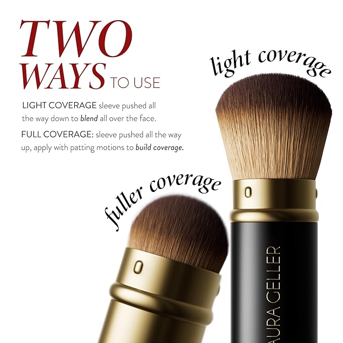 LAURA GELLER NEW YORK Retractable Airbrush Kabuki Brush for All Face Makeup & Foundation for Liquid, Cream and Powder Face Makeup With Aluminum Handle-VivaGrace Women