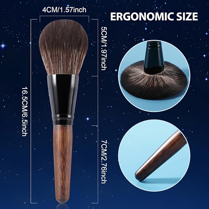 Large Bamboo Mineral Powder Brush, Fluffy Foundation Makeup Brush Kabuki Brushes with Soft Synthetic Bristles for Loose & Pressed Powder, Liquid, Cream, Buffing, Blending, Vegan & Cruelty-Free Tool-VivaGrace Women