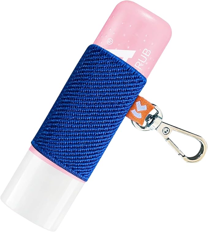 LipBalm Holder with Keychain, Lipstick Holder Keychain, Lip Gloss Holder Keychain, Never Lose Your Lip Balm, Lip Gloss or Lipstick with Cute Elastic Lip Balm Keychain Holder (Blue)-VivaGrace Women