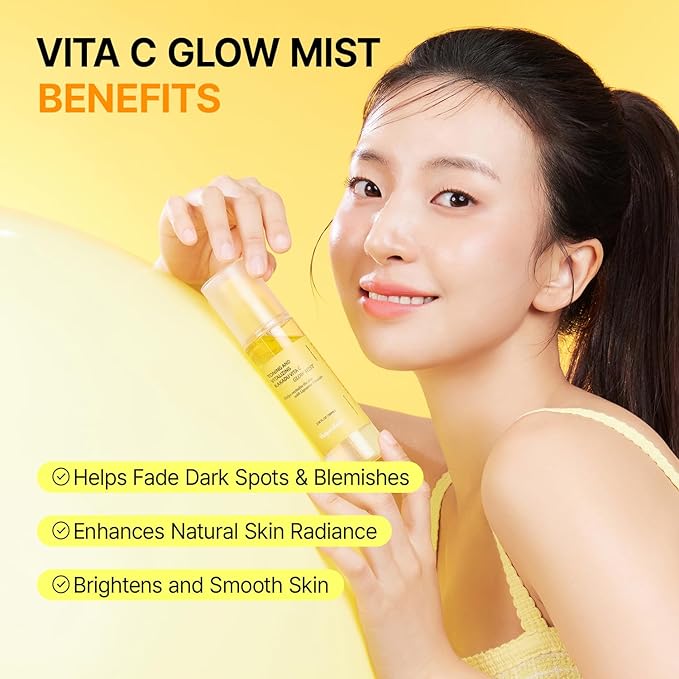 Vitamin C Mist with Niacinamide & Glutathione, Glow Mist for Dewy Skin, Makeup Setting Spray for face, Korean Skin Care, Vegan, 3.38 Fl Oz-VivaGrace Women