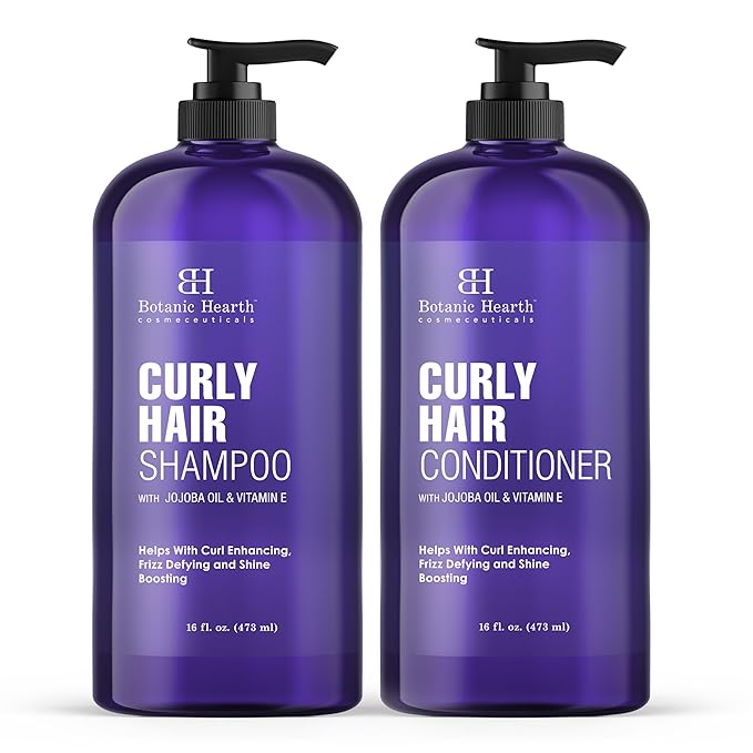 Botanic Hearth Curly Hair Shampoo and Conditioner Set For Curly Hair | Detangle, Define & Enhance Curls | With Jojoba oil & Vitamin E | Sulphate Free | 16 fl oz x 2-VivaGrace Women