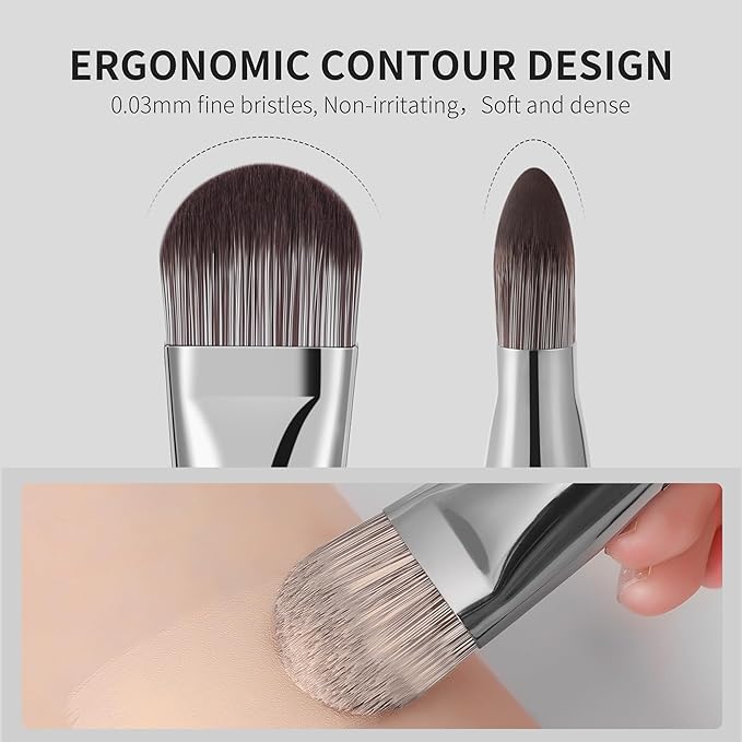 DUcare Flat Foundation Brush for Liquid Makeup, Premium Synthetic Hair Concealer/Kabuki Makeup Brush, Dense Bristles Design, Multi-Purpose Face Brushes for Liquid/Cream/Facial Mask-VivaGrace Women