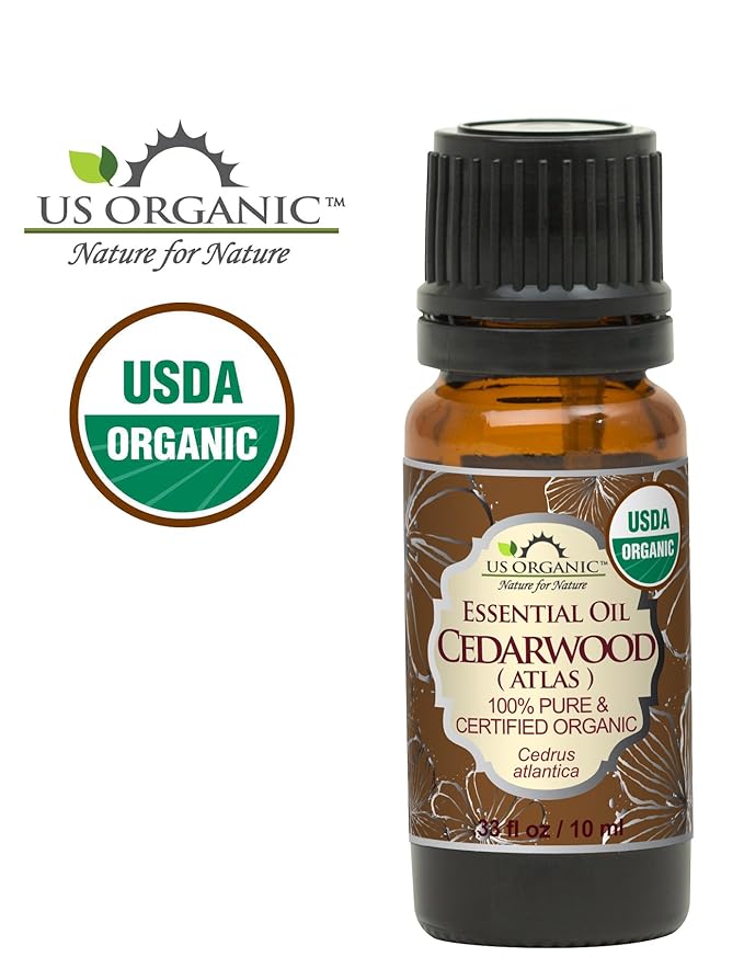 US Organic 100% Pure Cedarwood Essential Oil (Atlas) - USDA Certified Organic, Steam Distilled (More Size Variations Available) (10 ml / .33 fl oz)-VivaGrace Women