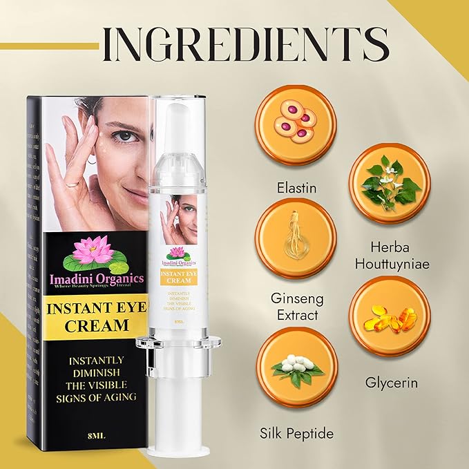 Imadini Natural Eye Wrinkle Cream, Remove Eye Bag Dark Circles, Reduce Puffiness & Eye Wrinkle, Ideal Eye Bag Cream For Both Men & Women– 8ml-VivaGrace Women