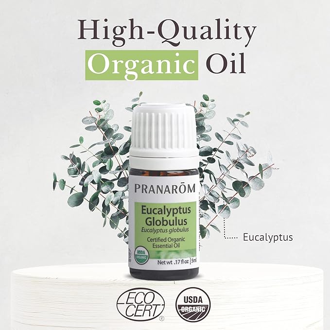 Pranarom - USDA Certified Organic Eucalyptus Globulus Essential Oil 5ml - Wellness Enthusiasts - Aromatherapy - Certified Organic Purity - 100% Pure, Non-GMO, Vegan-VivaGrace Women