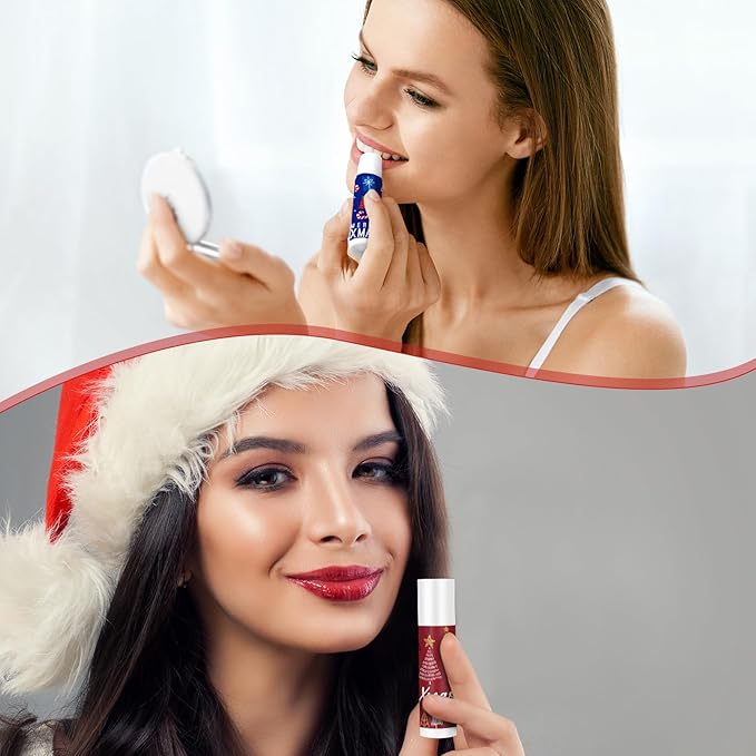 Sosation 80 Pcs Christmas Flavored Lip Balm Bulk Christmas Stocking Gift Set Holiday Celebrate Lip Balm Stick Beauty Care-VivaGrace Women