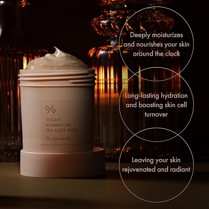 Dr.Ceuracle Vegan Kombucha Tea Sleeping Mask - Hydrating Overnight Face Mask with Niacinamide, Bakuchiol, Ceramide, Korean Skincare (100 g / 3.52 oz.)-VivaGrace Women