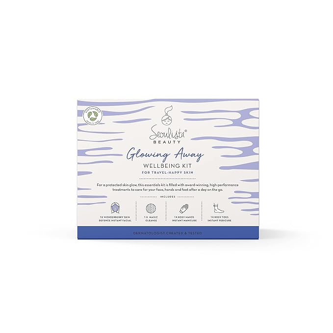 GLOWING AWAY Gifting Bundle | SKIN DEFENCE Sheet Mask | Rosy Toes - Foot Mask Instant Pedciure | Rosy Hands - Hand Mask Instant Manicure| Magic Cleanse™ Eco-friendly Cleansing Tool-VivaGrace Women