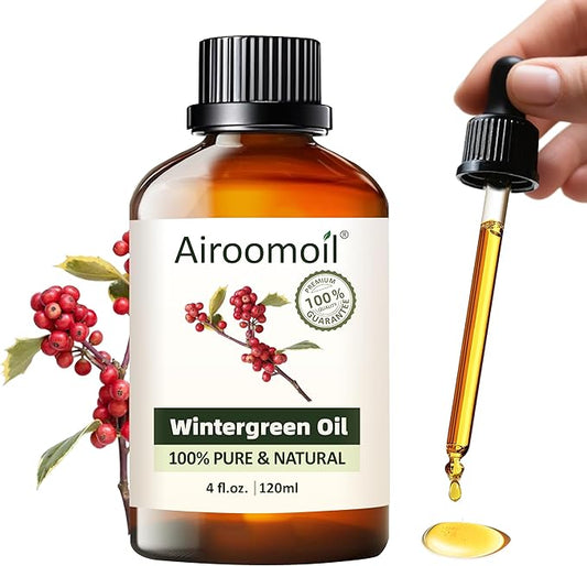 Pure Wintergreen Essential Oil, 100% Pure Natural Wintergreen Essential Oil, Premium Grade Essential Oils for Diffusers for Home, Skin, Care Massage, Soap Make, Aromatherapy, 4 Fl Oz | 120ml-VivaGrace Women