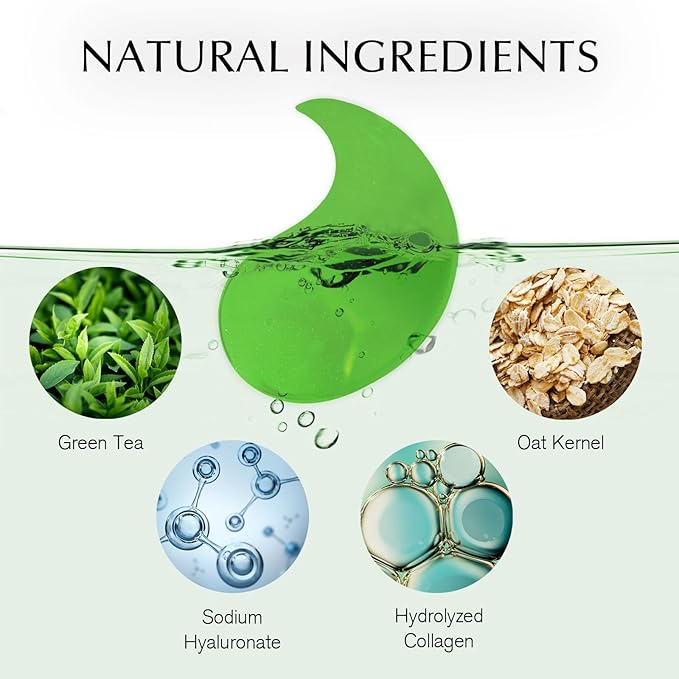 Under Eye Patches for Dark Circles: 30 Pairs Green Tea Eye Gels Pads - Reduce Eye Bags, Wrinkles & Puffy - Skin Treatment Mask Retinol Collagen - Anti Aging & Face Moisturizer For Women (Green Tea)-VivaGrace Women