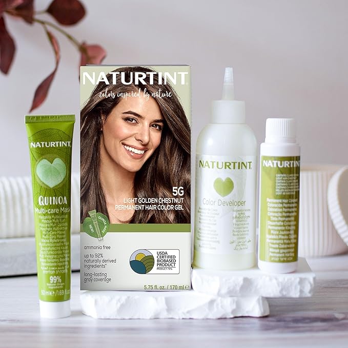 Naturtint 5G Light Golden Chestnut Permanent Hair Color (Pack of 6), Ammonia Free, Vegan, Cruelty Free, up to 100% Gray Coverage, Long Lasting Results (Packaging may vary)-VivaGrace Women
