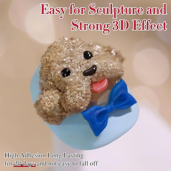 Double Rhythm 3D Nail Gel Solid Sculpting Gel for Nail Art Non-Sticky Hard Gel for Building Carving Molding Nail Extension Soak Off UV/LED Salon Home DIY 0.5 Oz (Gypsum Dark Gold)-VivaGrace Women