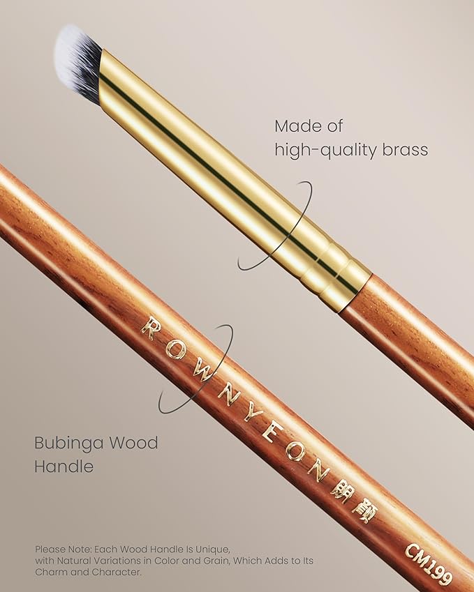 Desert Oak Series MicroBlur Tap Concealer - 6mm Finger-Tip Precision Brush for Tear Troughs & Acne Spots, Vegan Nylon, Bubinga Handle (CM 199)-VivaGrace Women