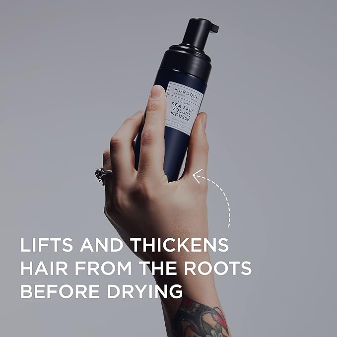 Murdock London Sea Salt Volume Hair Mousse for Men – Adds Natural Volume & Hold for Fine or Thinning Hair – Non-Sticky, Matte Finish Mousse for Hair Styling – Vegan Formula (5.07 fl. oz.)-VivaGrace Women