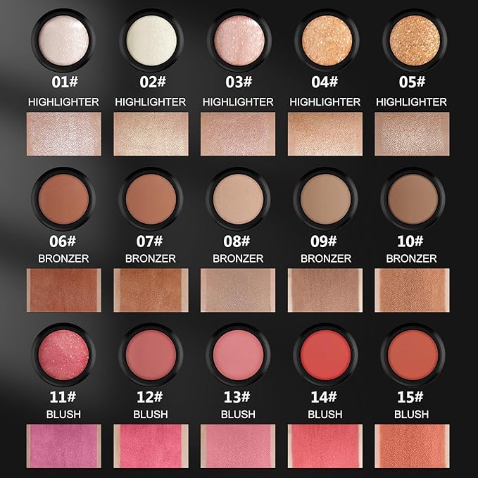 3 Pcs Face Contour Stick Kit, Matte Finish Face Stick Trio with Bronzer Blush Highlighter and Brush, Long Lasting Waterproof Cream Beauty Wand Makeup Set for Sculpt Glowing Face Look (#2, 7, 11)-VivaGrace Women