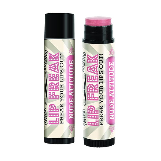 Doctor Lip Bang's BUZZING Lip Balm | Lip Freak | 100% All Natural | Cruelty Free | Nude Attitude | 2 Pack-VivaGrace Women