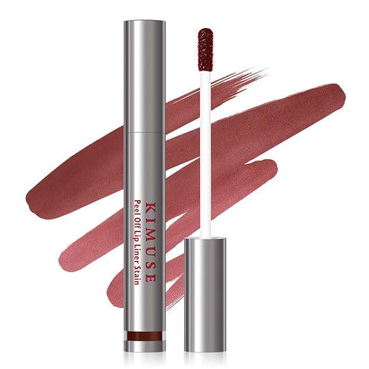 KIMUSE Peel Off Lip Liner Stain, Long Lasting Lip Tint Stain Peel Off, Waterproof, Transfer-Proof, Highly Pigmented Color Peel Off Lip Stain Liner, Matte Finish-VivaGrace Women