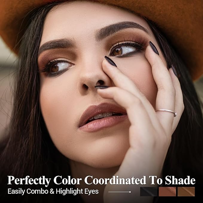 Brown Eyeshadow Stick Makeup 6PCS Set, Neutral Eyeshadow Palette Matte Cream Eye Shadow Eyeliner Brightener Pencil Crayon - BROWN CASHMERE-VivaGrace Women