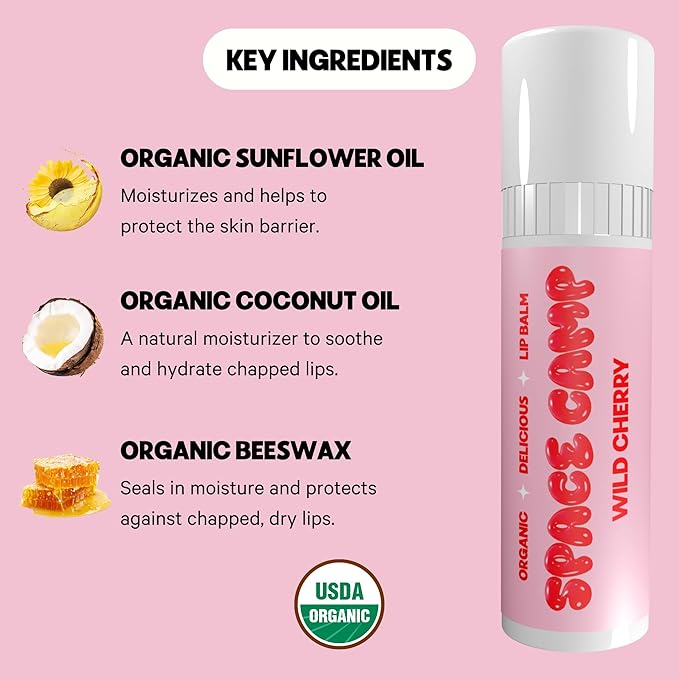 Wellness Jumbo Lip Balm - Wild Cherry Organic Flavored Balm (2 Pack)-VivaGrace Women
