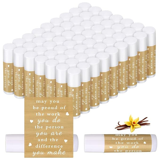 Demissle Thank You Gifts for Coworker Lip Balm Bulk Set Inspirational Appreciation Gifts Leaving Farewell Gifts Vanilla Ingredients Lips Care Products for Friends Teacher Worker Employee (100 Pcs)-VivaGrace Women