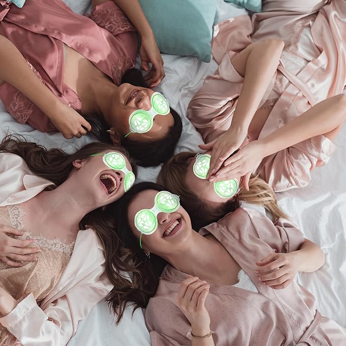 12 Pcs Cucumber Eye Pads Gel Eye Masks Cooling Heating Eye Pads Spa Party Favors Sleepover Party Slumber Party Supplies-VivaGrace Women
