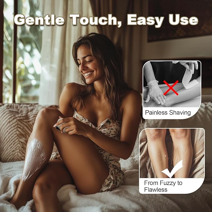 Facial Hair Removal for Women, 3D Floating Blade Rotary Razor, Wet/Dry Electric Shaver, Portable & USB Rechargeable Epilator Hair Remover for Face, Upper Lip, Chin, Arms & Legs (Beige)-VivaGrace Women