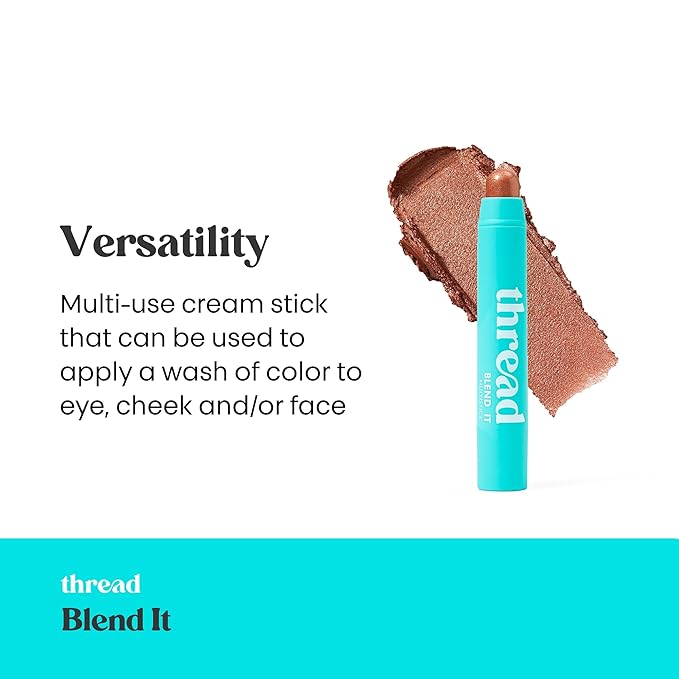 Thread Beauty Blend It Multi-Stick, Creamy, Buildable Color and Highlighter for Eyes, Cheeks, and Face, Loyal - Bronze Shimmer-VivaGrace Women