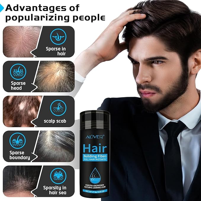 Aliver Hair Fibers for Thinning Hair - Light Brown - 27.5Gr,Undetectable Natural Formula, Thicker Fuller Hair in 15 Seconds, Conceals Hair Loss, Look Younger, for Men & Women Patchy Bald Spot,Crown-VivaGrace Women