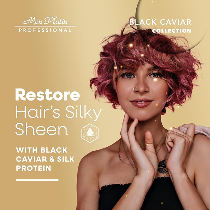 Mon Platin Professional Hair Mask, 500ML - Deep Conditioning for Dry, Colored, Damaged Hair with Black Caviar & Natural Silk Protein, SLS/Salt Free-VivaGrace Women