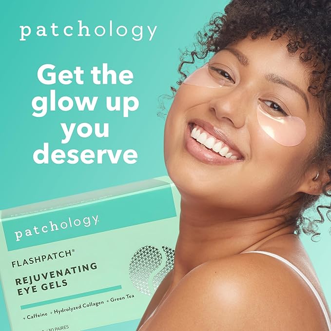 Patchology Rejuvenating Under Eye Gels - Hydrating Eye Mask w/Caffeine, Hydrolyzed Collagen & Centella Asiatica- Under Eye Patches For Dark Circles - Minimize Puffiness & Wrinkle Reducer - 30 Pairs-VivaGrace Women