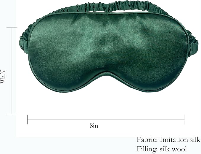 Silk Eye mask for Sleeping Light Blocking for Bedroom, Plane Travel Satin Sleep mask Women Mens,Blackout to Help You deep Sleep (Green)-VivaGrace Women