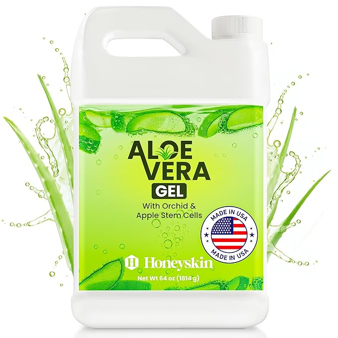 Organic Aloe Vera Gel - 100% Pure for Skin, Sunburn Relief & Face Moisturizer - Extracted from Aloe Vera Plant with Manuka Honey, Orchid & Apple Stem Cells - Everyday Use - 64 fl oz-VivaGrace Women