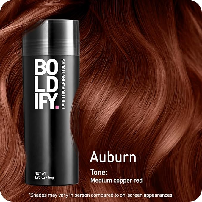 BOLDIFY Hair Fibers (56g) - Fill In Thinning and Fine Hair for an Instantly Fuller, Thicker Look - 14 Shades for Women & Men - Auburn-VivaGrace Women