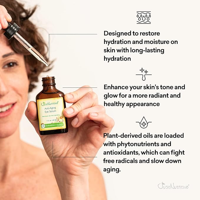 Anti Aging Eye Serum | Hydrating Eye Serum for Younger Complexion | Rapid Wrinkle Repair | Natural and Effective Eye Care | Just Nutritive | 1 Oz-VivaGrace Women