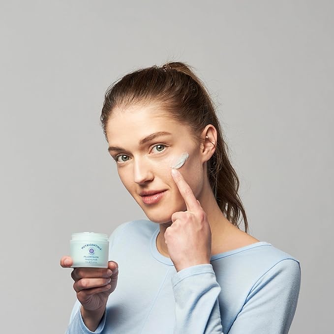 NuSkin NUTRICENTIALS Pillow Glow Sleeping Mask | Overnight Hydration | Bioadaptive Botanical Complex | Red Algae | Apple Extract | Deep Sea Water | Skin Glowing & Pore Minimizing | 2.5 Fl Oz | 2 Pack-VivaGrace Women