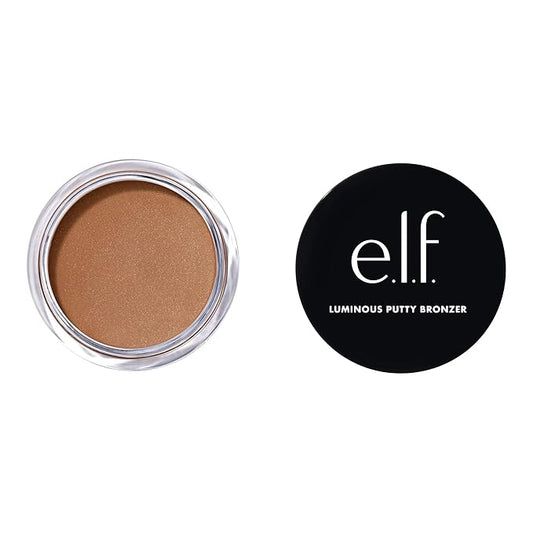 e.l.f. Luminous Putty Bronzer, Lightweight Putty-to-Powder Bronzer For A Radiant, Glowing Finish, Highly Pigmented, Vegan & Cruelty-Free, Sun Chaser-VivaGrace Women