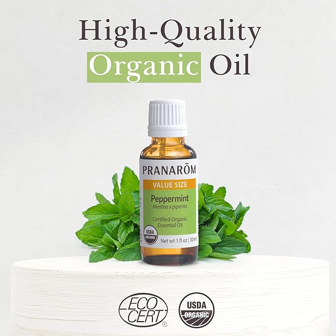 Pranarom USDA Certified Organic Peppermint Essential Oil (30ml), 100% Pure Undiluted Therapeutic Grade from India for Aromatherapy, Diffuser, Topical, Cooling, Massage & Relaxation-VivaGrace Women