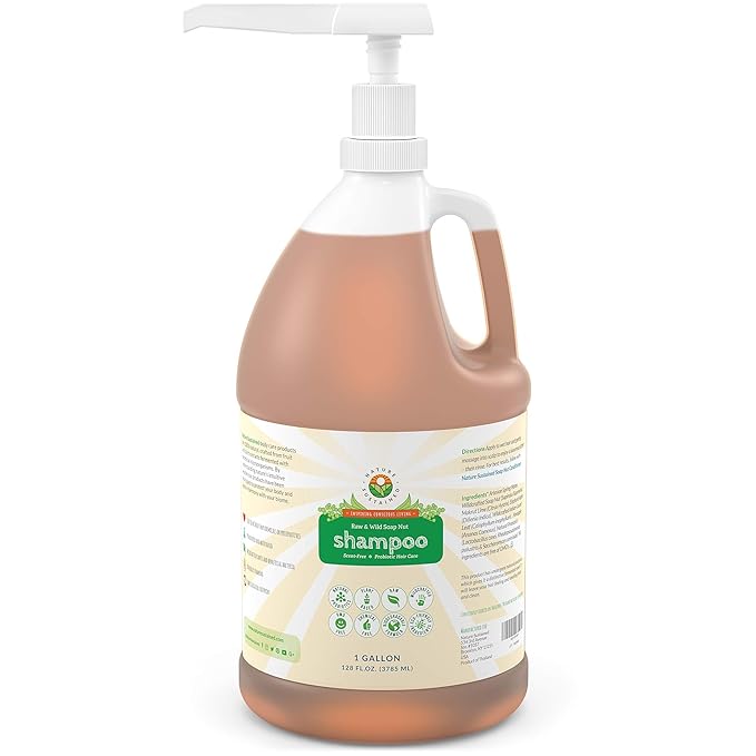 Organic Shampoo - Raw & Wildcrafted with Probiotics, Hypoallergenic Natural & Sulfate Free Shampoo for Sensitive Scalp, Dry Hair, Dandruff, Eczema & Psoriasis, Gallon, Original-VivaGrace Women
