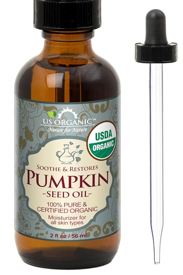 US Organic Pumpkin Seed Oil, USDA Certified Organic, Pure, Natural, Cold Pressed Virgin, Unrefined in Amber Glass Bottle w/Glass Eyedropper (Small (2 oz, 56 ml))-VivaGrace Women